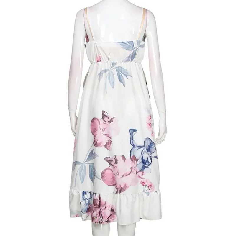 Summer pregnant womens floral dress loose knee pregnant womens tight dress W241026