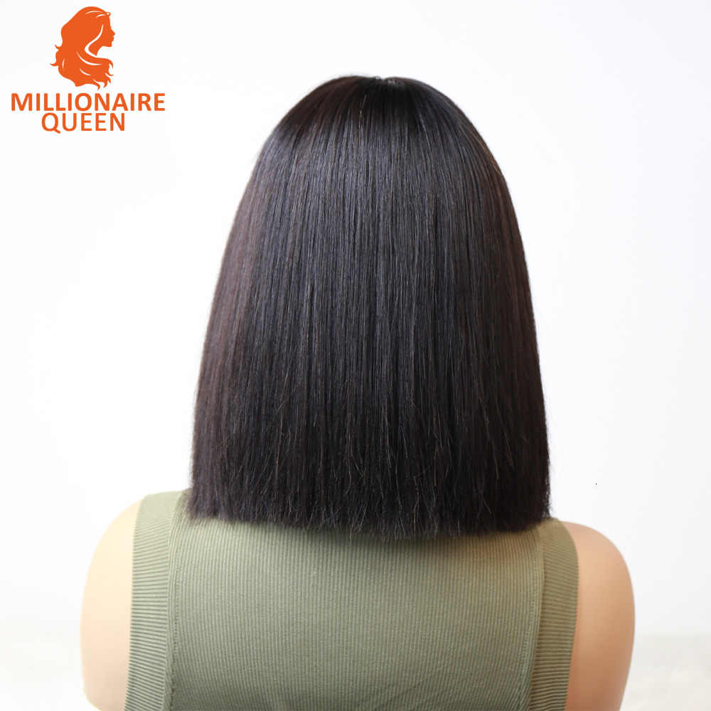 Vieame Super Double Drawn Bone Straight 2x6 Bob Wig with 100% Human Hair Nature 250% Density For Black Women