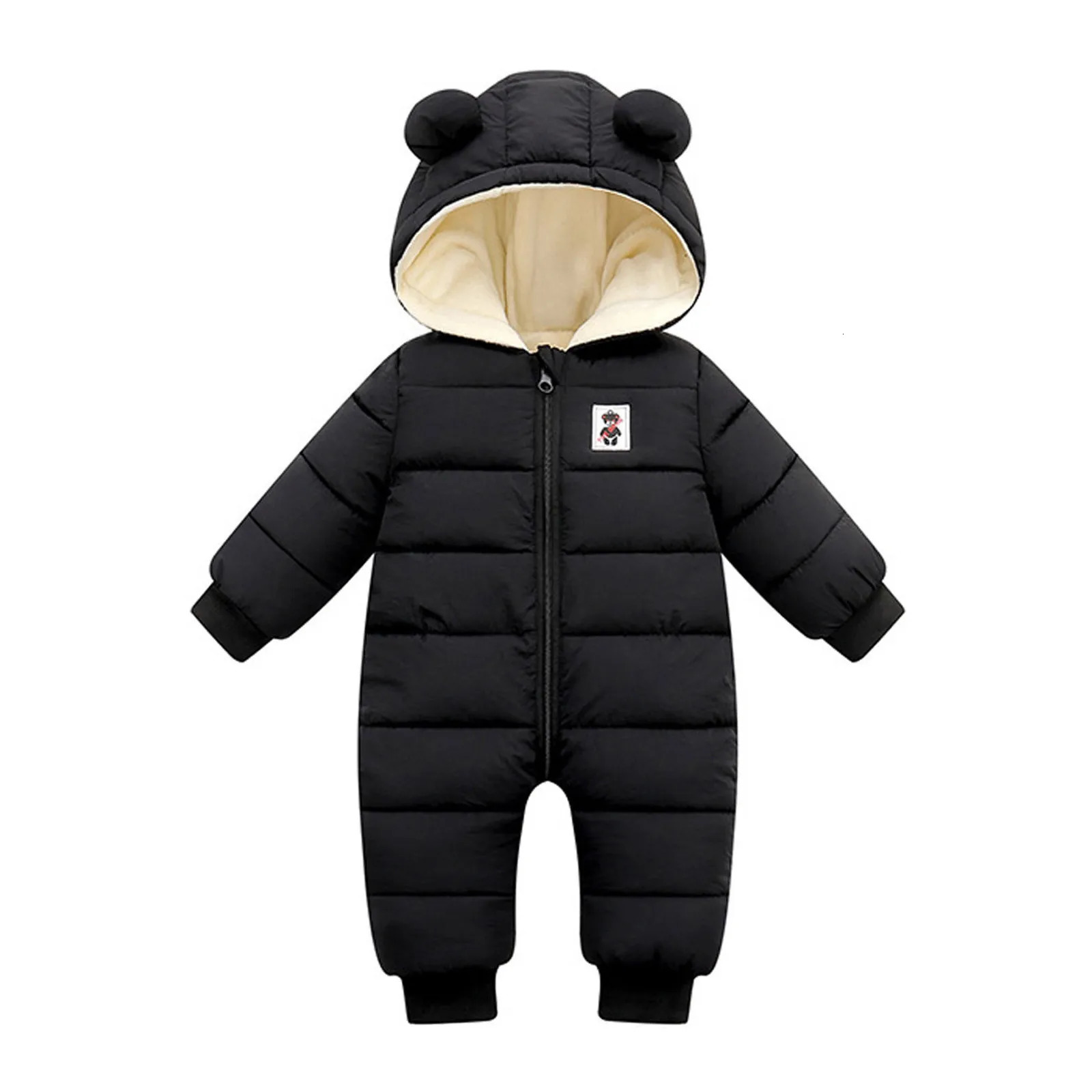 Childrens Winter Overall Baby Girls Boys Romper Warm Hooded Snowsuit Windproof Jumpsuit Coat Padded Outwear Warm Clothes 0-18M 241025