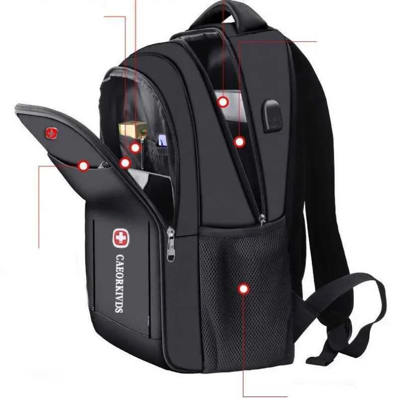 2024 New Men Backpack Business Unisex Computer Travel Bag Leisure Large Capacity Schoolbag Junior High School Black Laptop BagsXJ241026