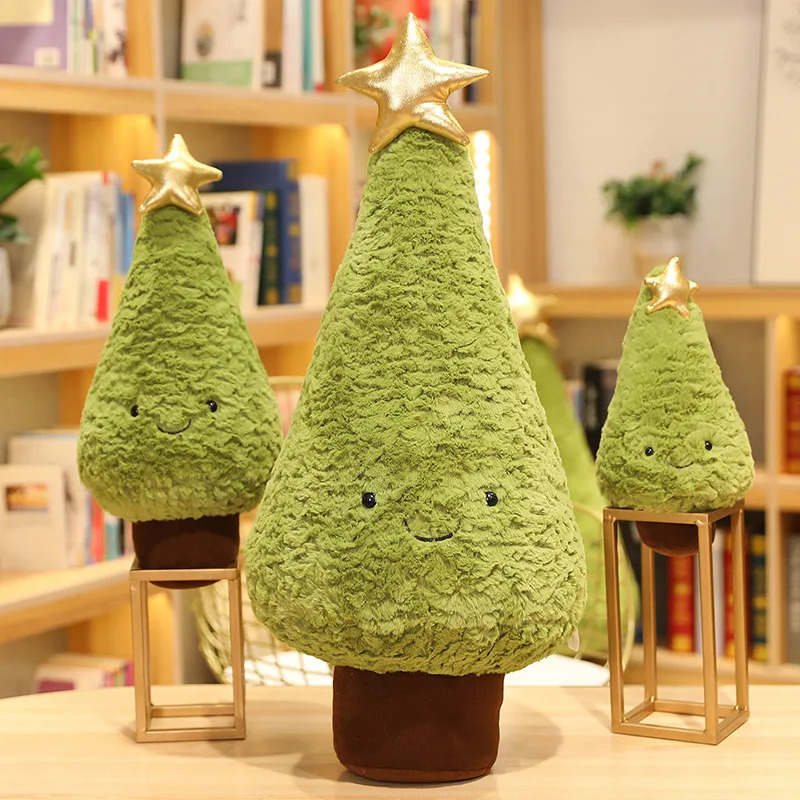1Pc 29-90CM Simulated Christmas Tree Plush Toy Cute Evergreen Plush Pillow Doll Tree Filling Christmas Dress Up 241024