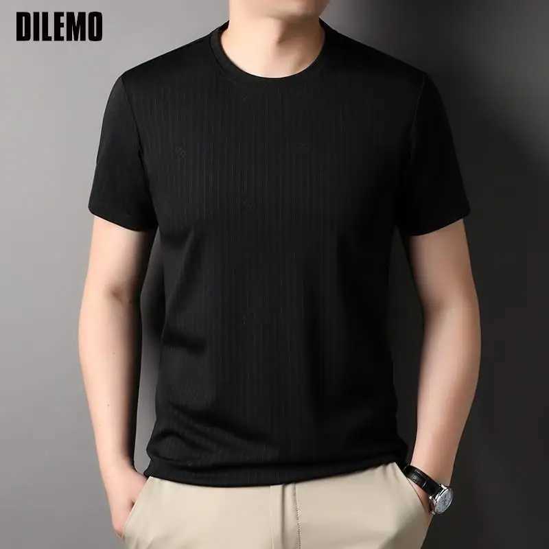 Top Quty New Summer Brand Tops Designer Korean Mens Fashion T-shirt Plain Short Slip Casual Mens Wear W241026
