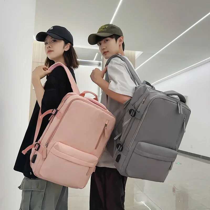 Solid Expand The Capacity of The Backpack 2024 High Quality Couple of School Bag Lady Business Travel Computer BackpackXJ241026