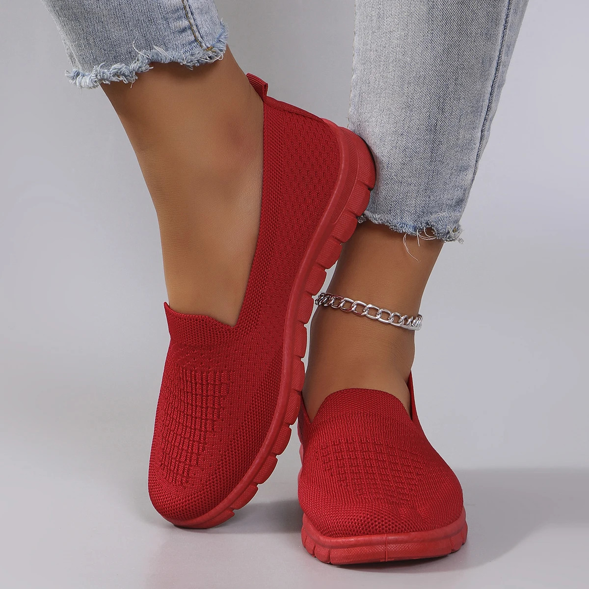 Spring womens sports shoes fashionable breathable lightweight non slip durable casual sports shoes flat shoes 241024