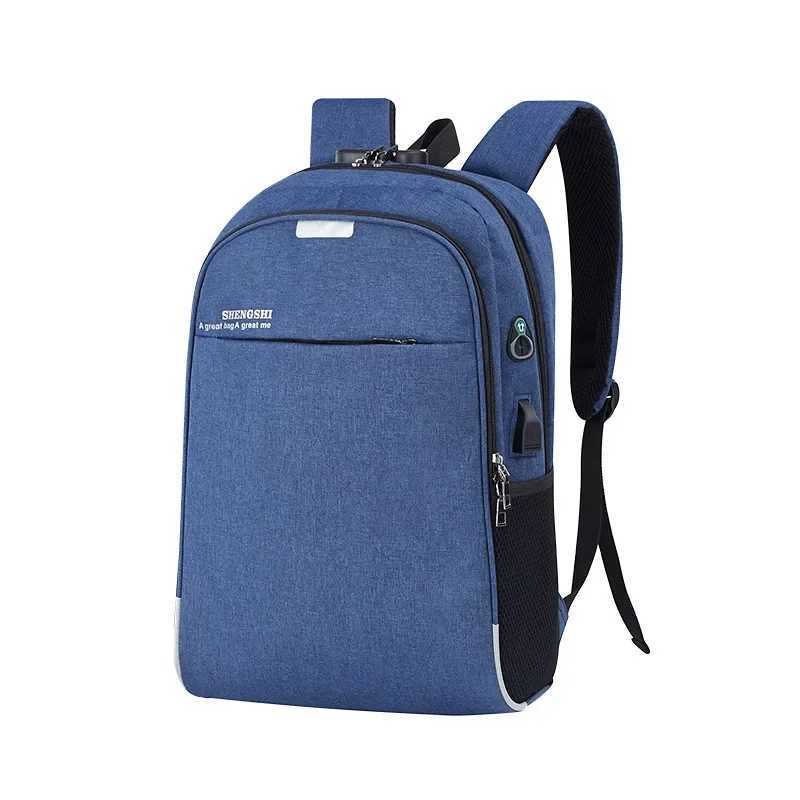 Mens Business Backpack Laptop Bag with USB Charging Port Combinati Lock Anti-theft Design Travel Bag Student SchoolbagXJ241026