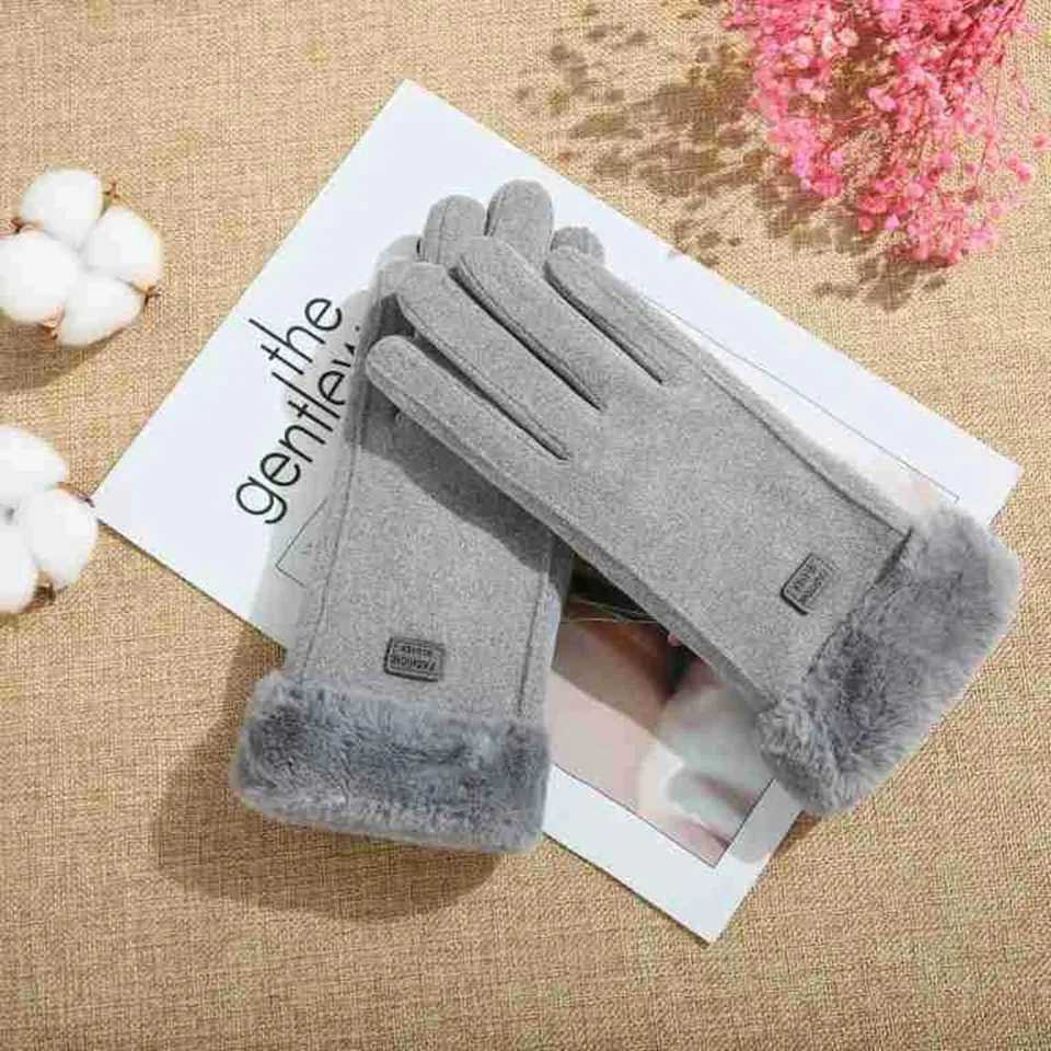New Fashion Gs Autumn Cute Fur Warm Gloves Full Finger Gloves Women Outdoor Sports Women Gs Screen W241026