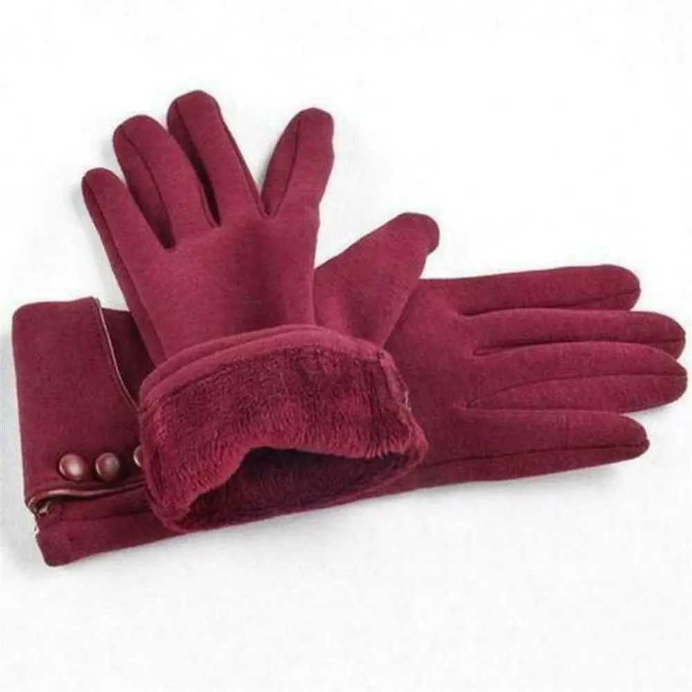 1 pair of womens winter warmth Gs touch screen wool lining hot gloves driving skiing windproof Gs W241026