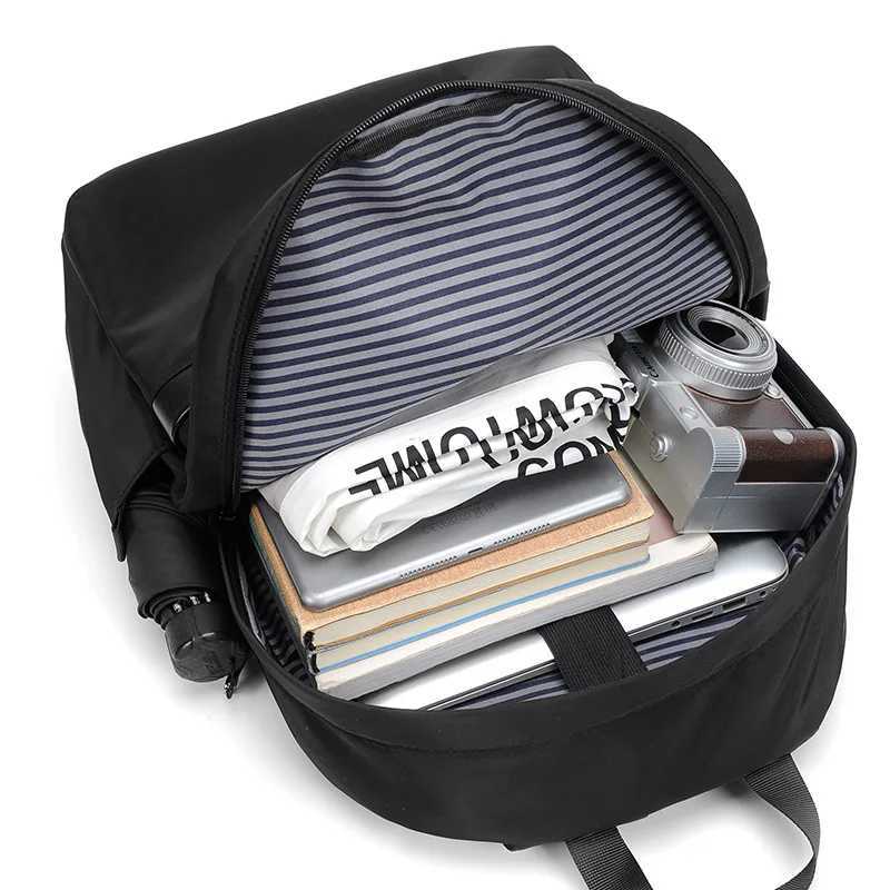 New Style Mens Business Backpack Nylon Solid Color Large Capacity Student Schoolbag Travel Backpack on SaleXJ241026