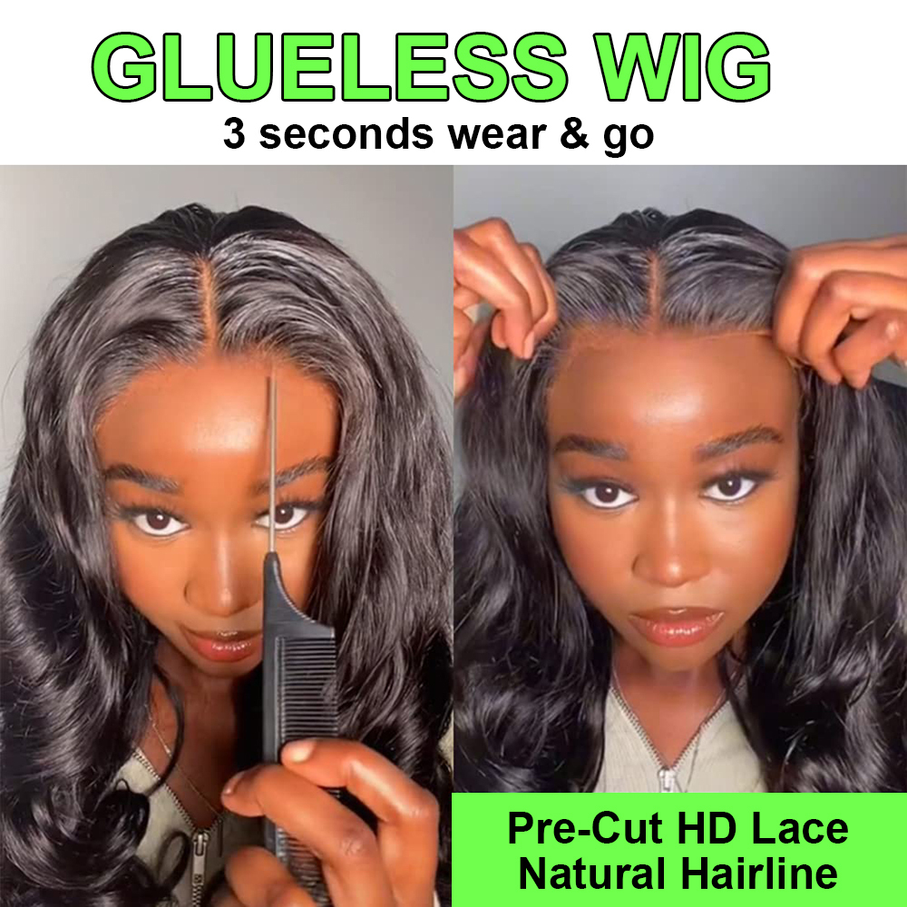 Pre Cut No Glue Glueless Ready to Wear Short Bob Wig Body Wave 13x4 Lace Frontal Wigs 100% Human Hair on Sale