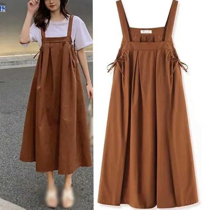 New loose dress fashionable and casual womens belt dress W241026