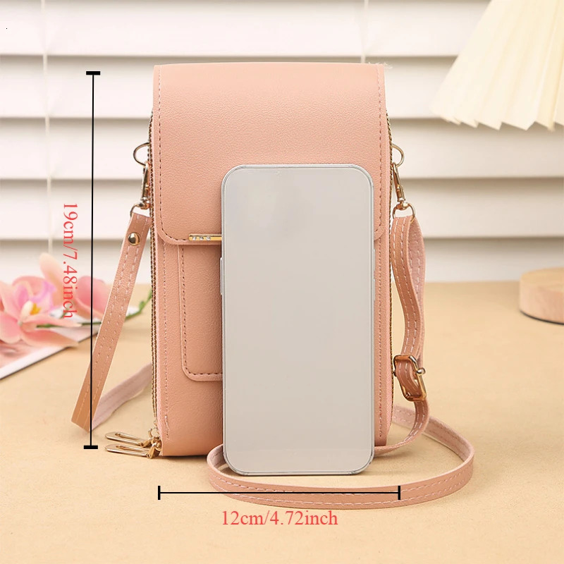 2024 Women's Designer Handbag Touch Screen Mobile Wallet Shoulder Bag Women's Trendy Small Wallet Soft Leather Crossbody Bag Shark Bag