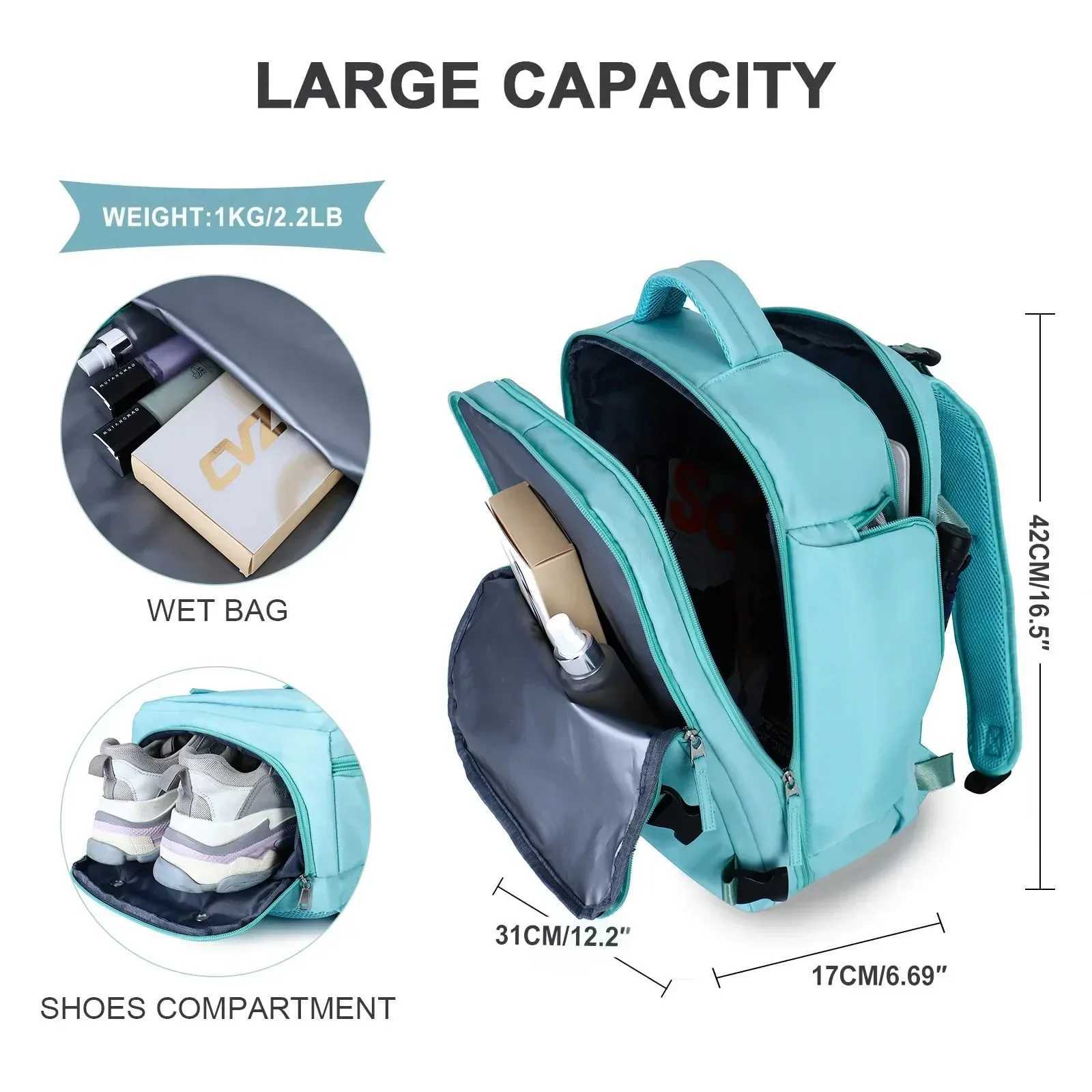 Large Women Travel Backpack Capacity Airplane Multi-Function Luggage Lightweight Waterproof Notebook Bagpacks Casual Sports BagXJ241026