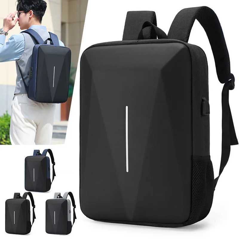 Black PC Hard Shell Bag Leisure Commuting Waterproof Lightweight Business Backpack Mens Backpack Anti-theft Lock Computer BagXJ241026