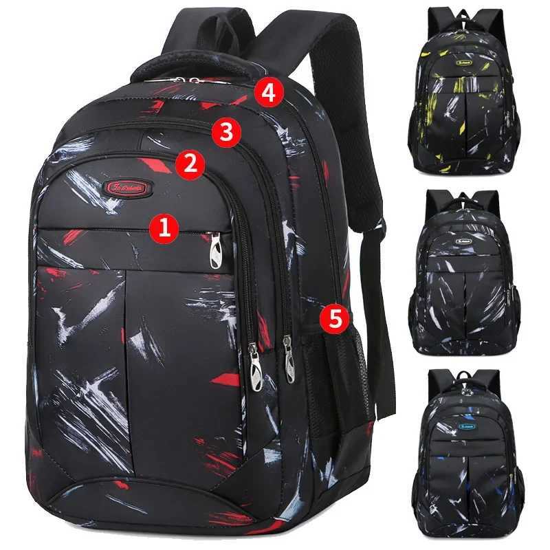 Boys Black Backpack Large Capacity Leisure Travel Bag College Student Bag Can Be Used As Laptop Bag SchoolbagXJ241026