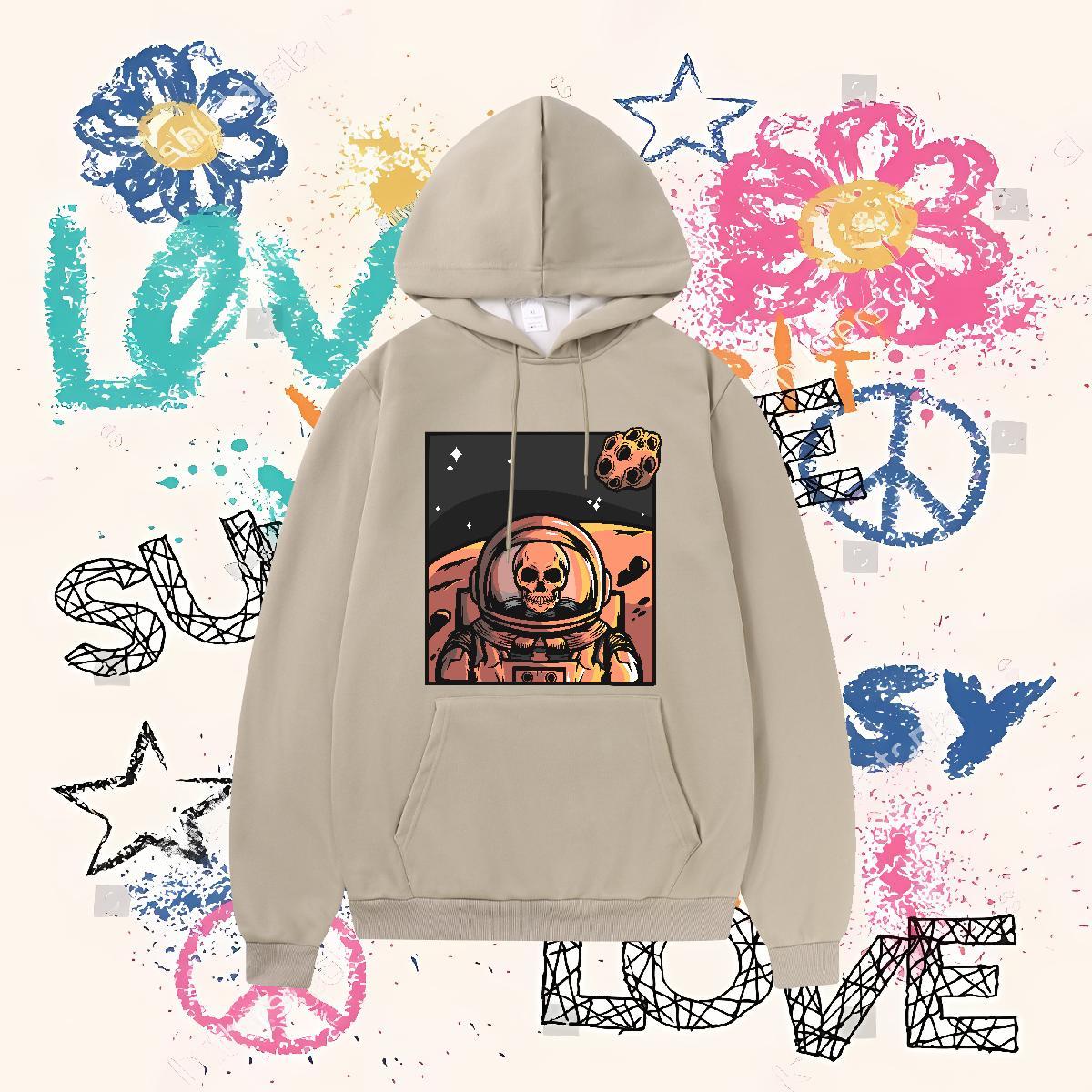 Wholesale Men's Hooded Sweatshirt Hooded Collar Classic Hoodie for Man Woman Floral Print Clothes Street Casual Warm Fleece