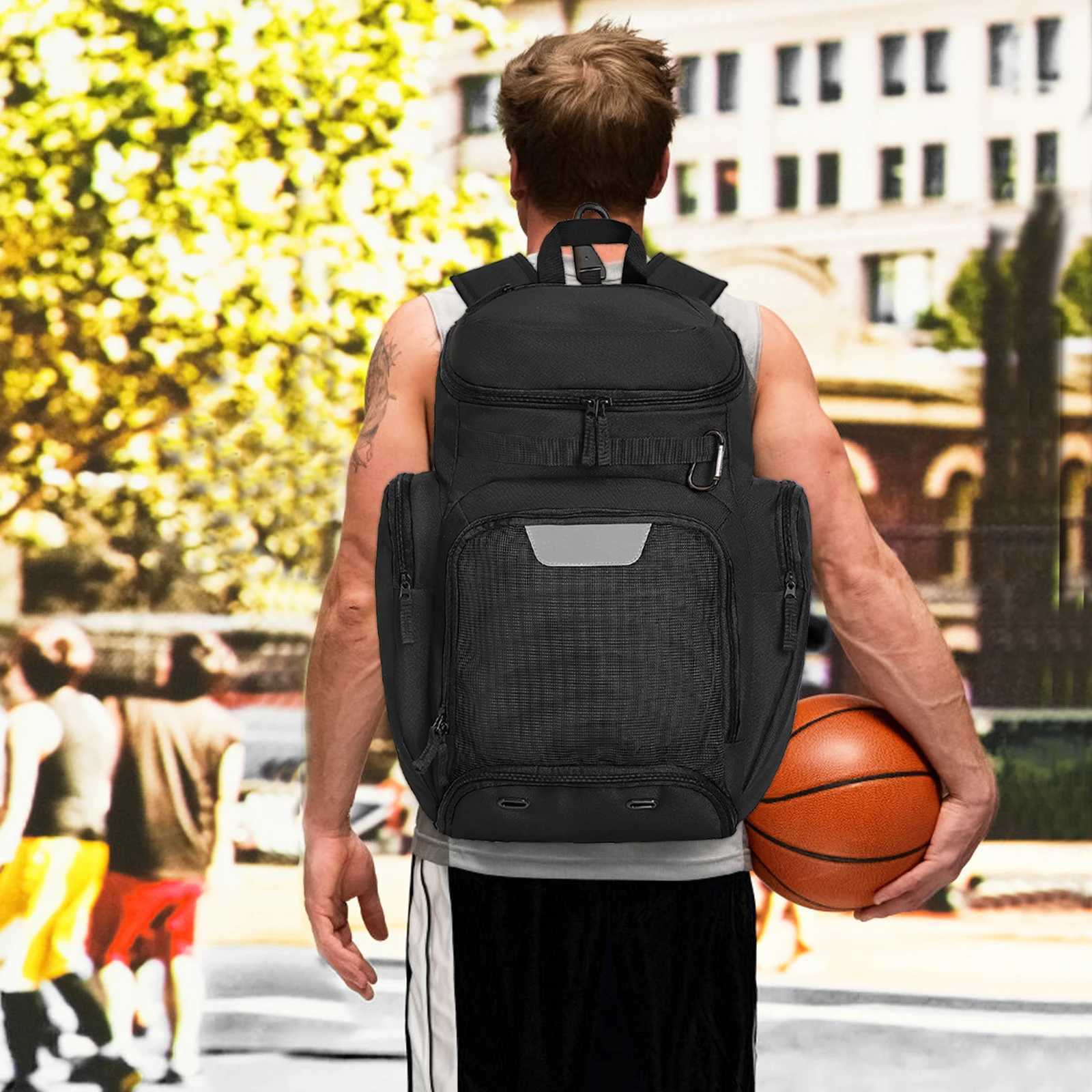 Basketball Backpack Large Sports Bag Gym Bag with Ball Compartment and Shoe Compartment to Store Sports Shoes Water Bottles LapXJ241026