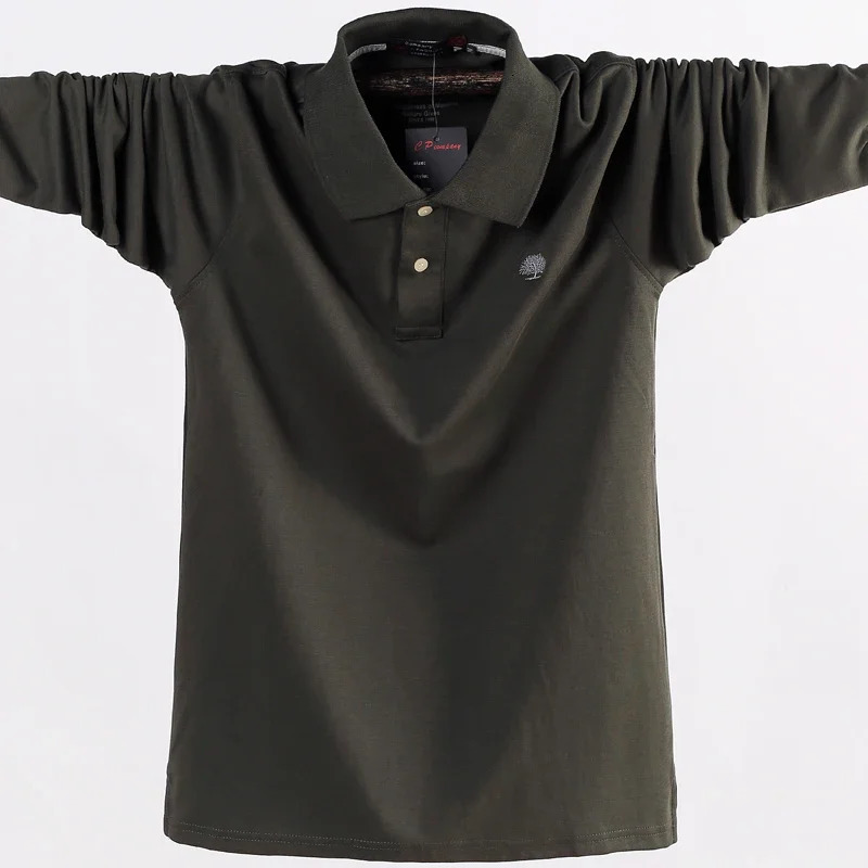 Men Polo Shirt Mens Business Work Casual Cotton Male Top Tees Autumn Long Sleeve Turndown Collar Shirts Plus Size 5XL 6XL 241025