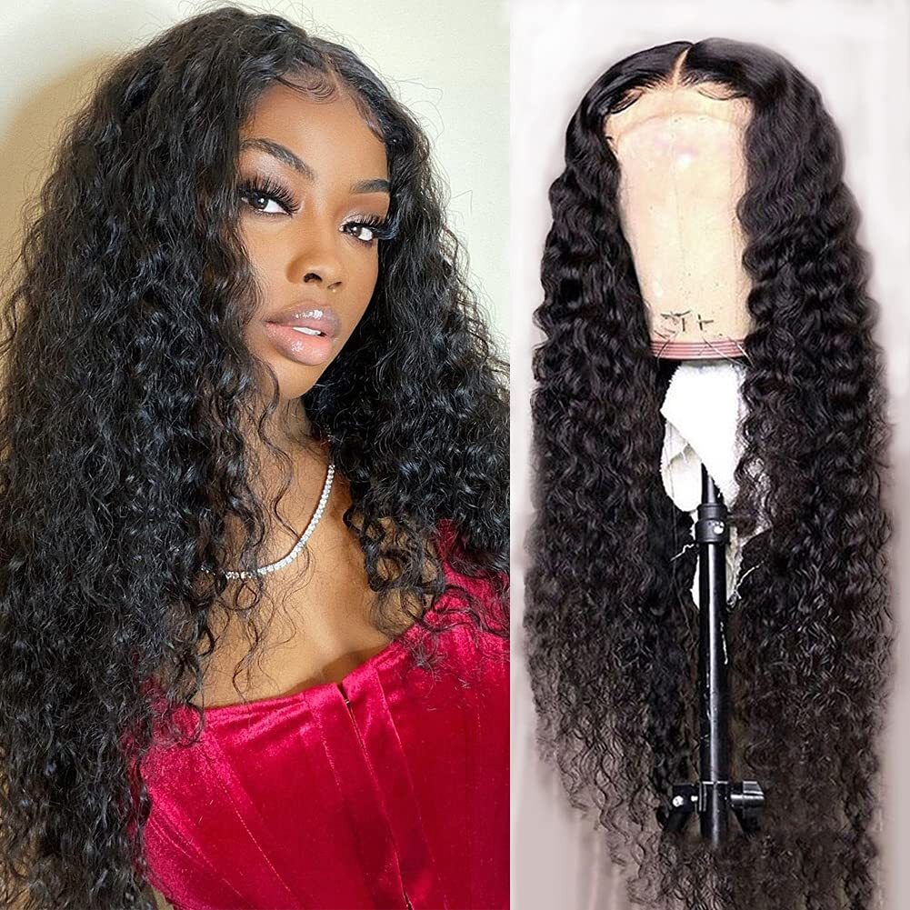 Curly for Women Water Wave 13x6 13x4 HD Lace Front PrePlucked Brazilian Wet and Wavy Human Hair Wigs