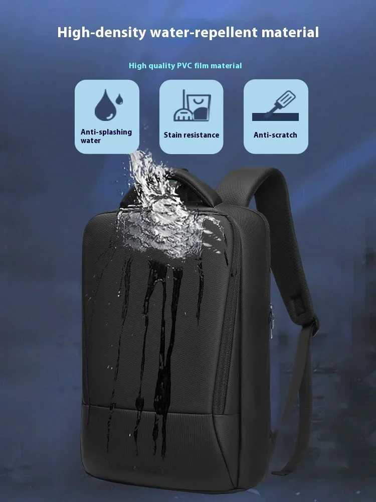 EURCOOL Backpack repellent Large capacity waterproof 17 usb business commutingXJ241026