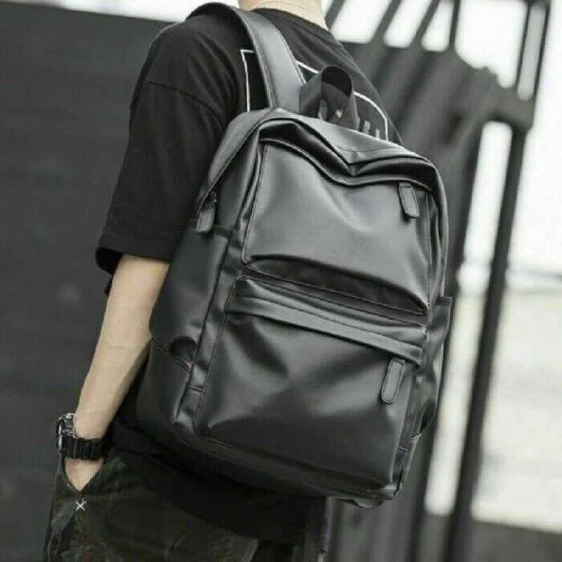 Men Women Laptop Backpack Large Leather Waterproof Travel Rucksack School BagXJ241026
