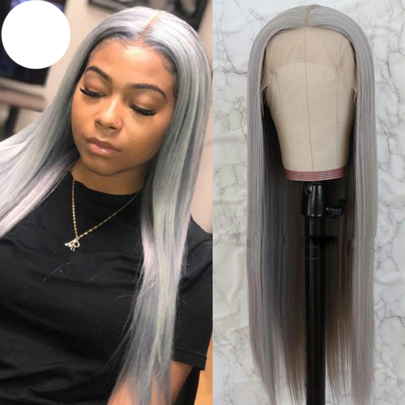 New wig female chemical fiber headpiece long straight hair fashion high temperature silk long hair