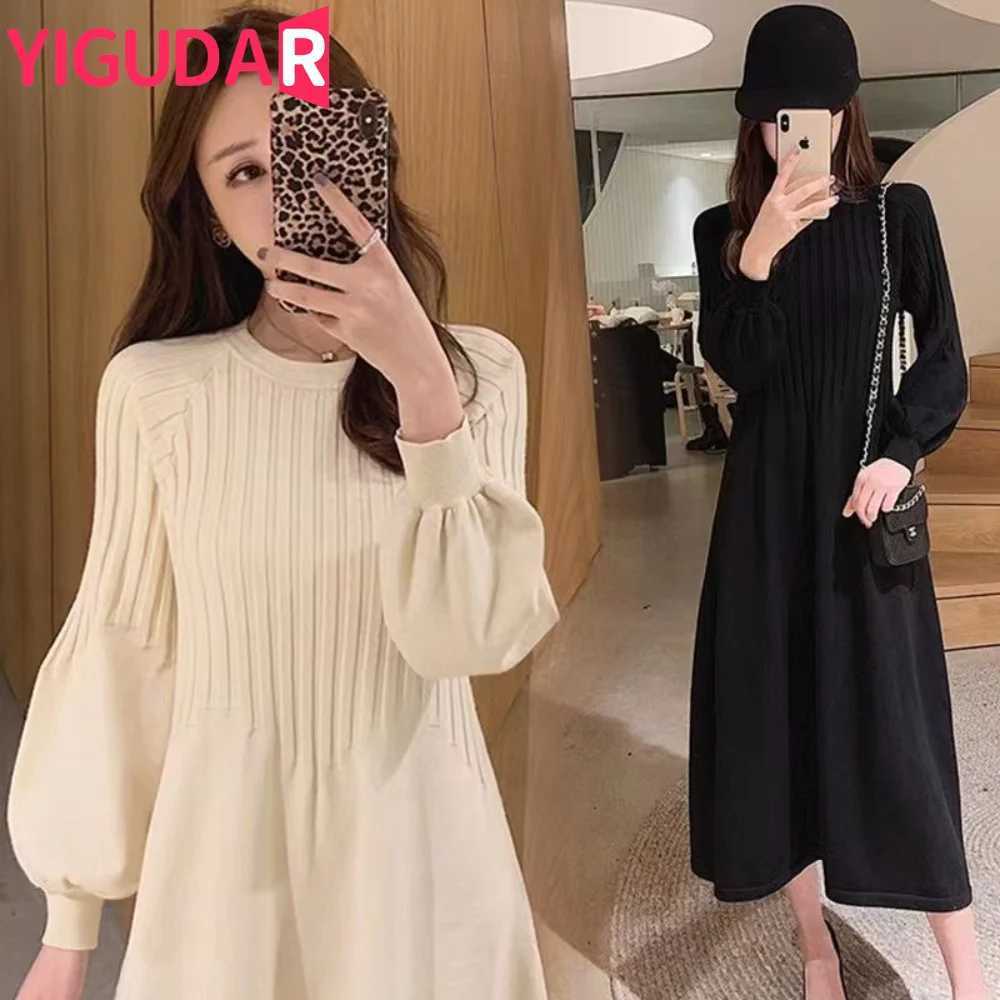 Autumn and Winter Korean Fashion Maternity Dress Elegant Tank Top A-line Ultra Thin Maternity Photography Dress W241026