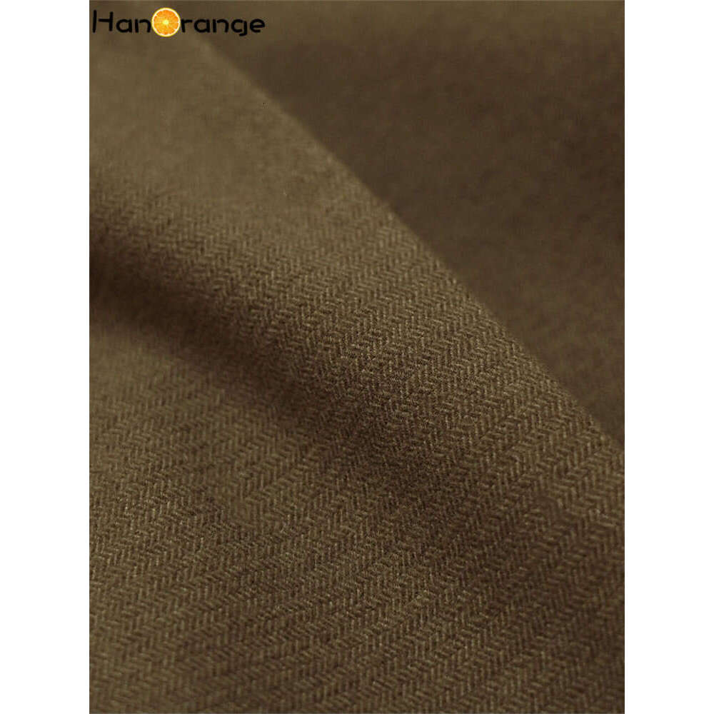 Hanorange 2024 Autumn Winter Simple High Waist Double Pleated Wide Leg Pants Women Loose Casual Trousers Female White/Brown