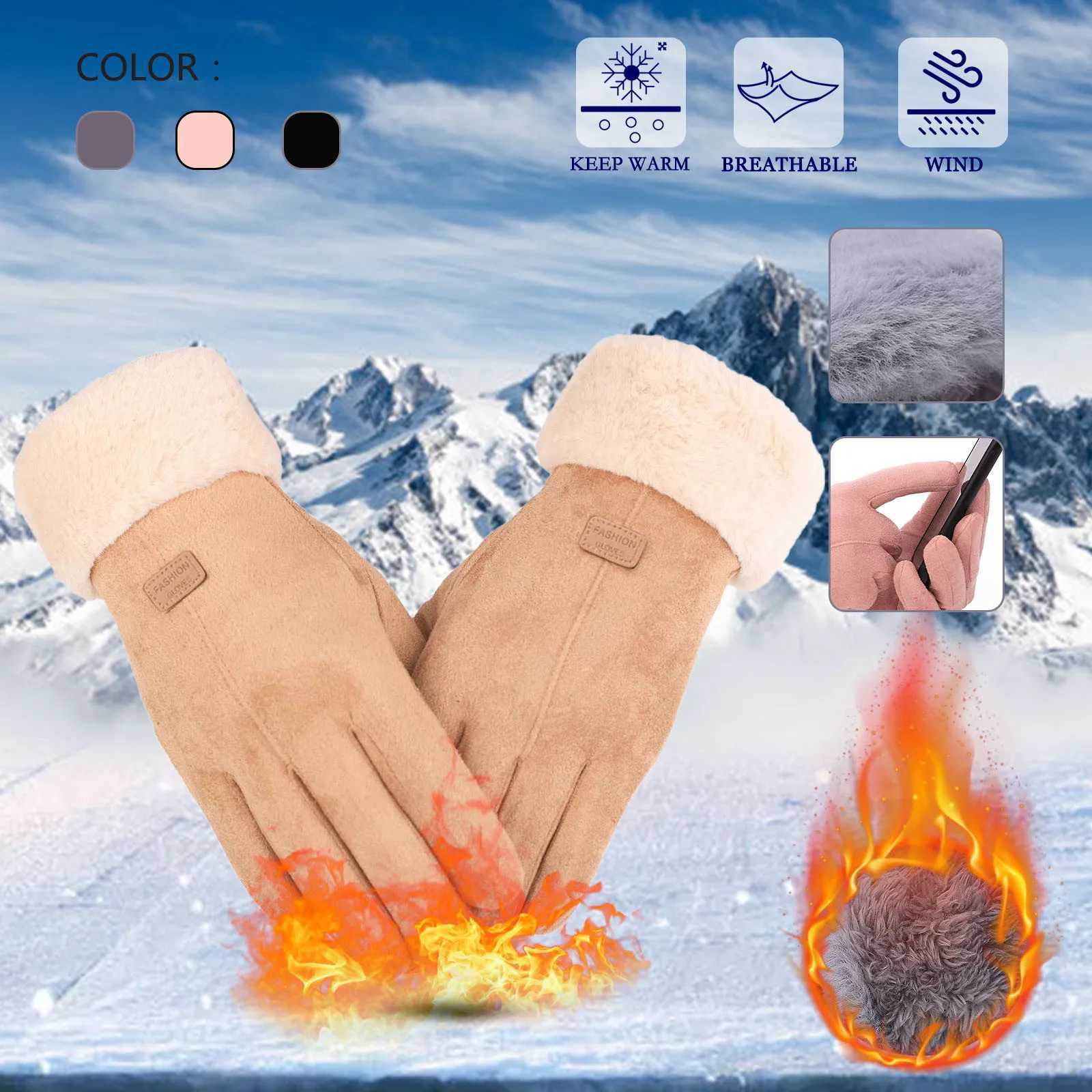 Gs Warm Cable Womens Elastic Touch Screen Knitted Winter Driving Cuffs Gs Gloves Mens Warm Womens Gs W241026