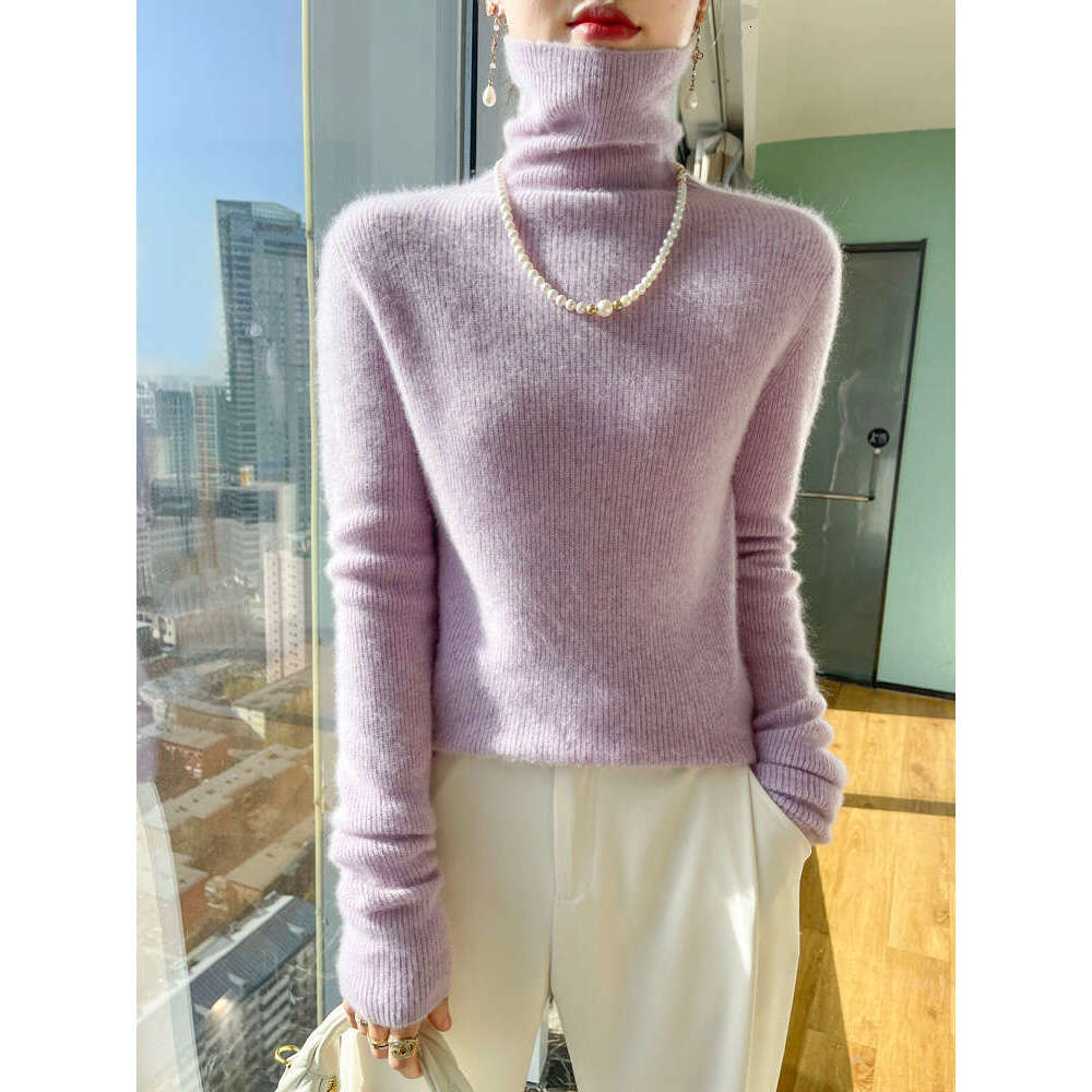 Aliselect Women Turtleneck Solid Sweater Autumn Winter Thick Pullover 100% Merino Wool Soft Kniwear Korean Popular Clothes Tops