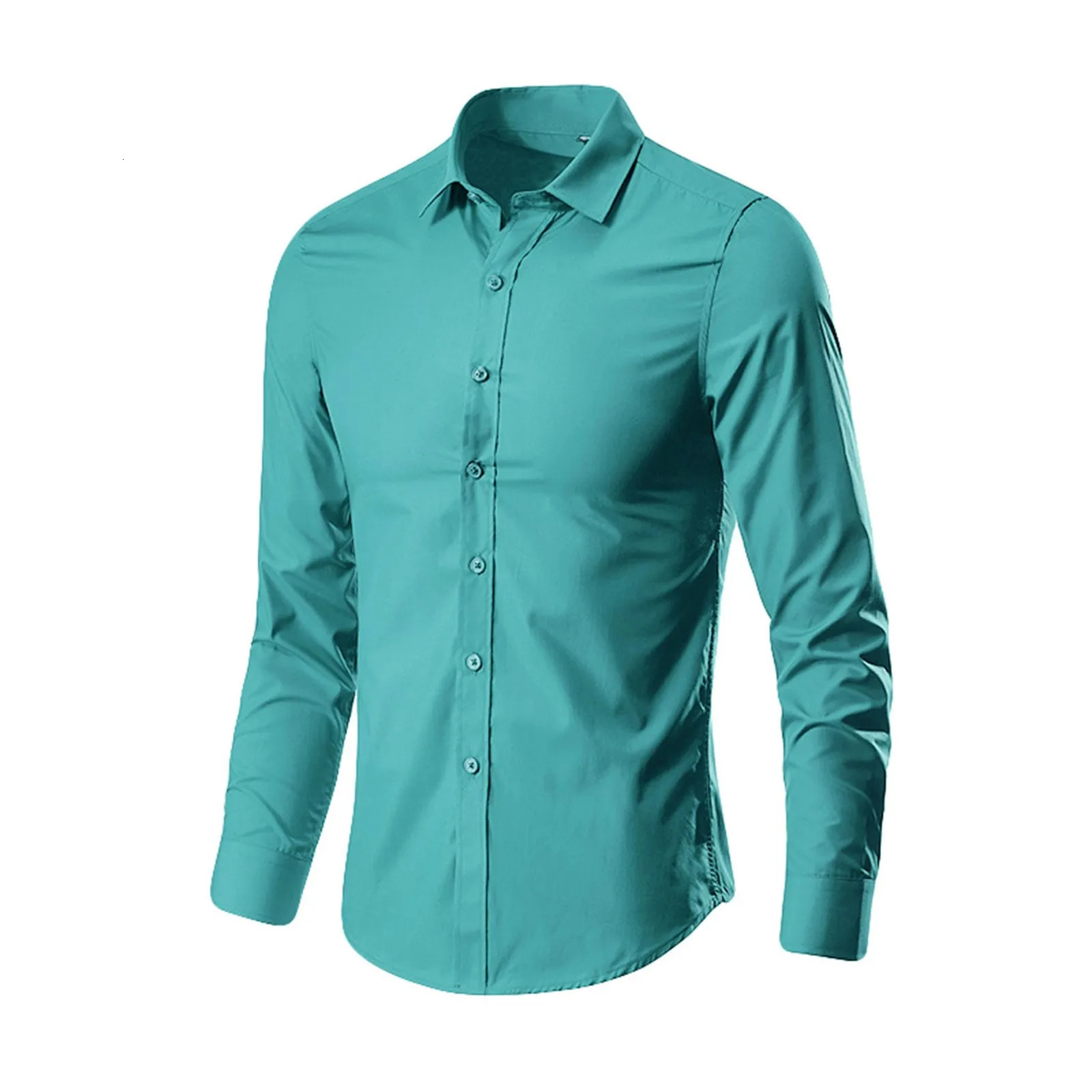 Spring Mens Social Shirt Slim Business Dress Shirts Male Long Sleeve Casual Formal Elegant Blouses Tops Man Clothes 241025
