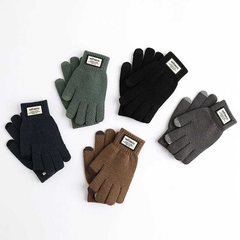 Winter Gs mens wool lined knitted Gs with touch screen finger insulation keeping hands warm and cold W241026