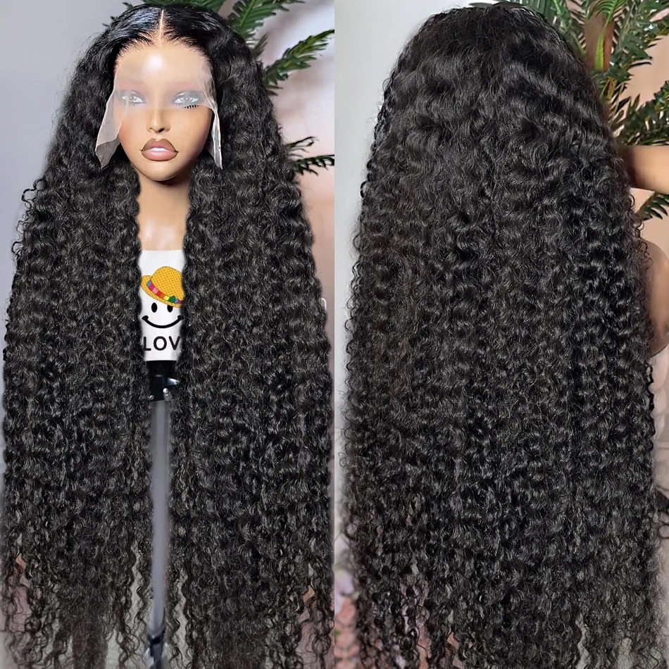 250 13x6 HD Transparent Deep Wave Density Frontal Human Hair 30 Inch Lace Front Wig PrePlucked For Black Women