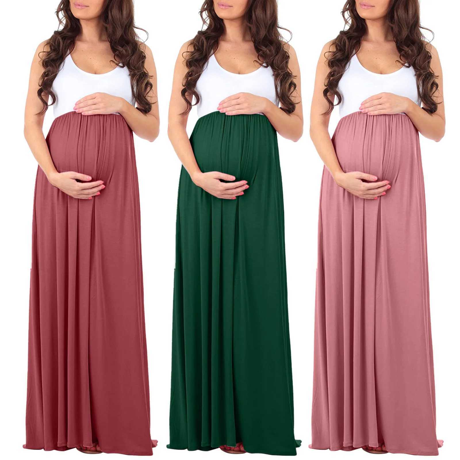 Summer casual and comfortable maternity dress colorful beach dress long skirt maternity dress maternity dress W241026