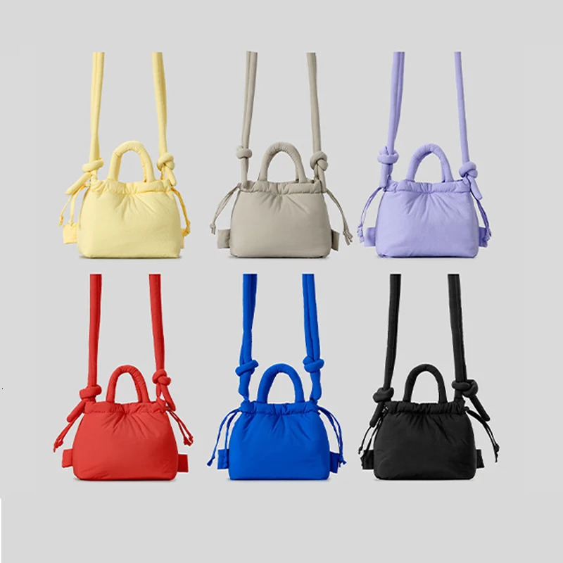 Casual small inflatable bag cushion womens shoulder cross body bag nylon down cotton womens handbag mini handbag 241025