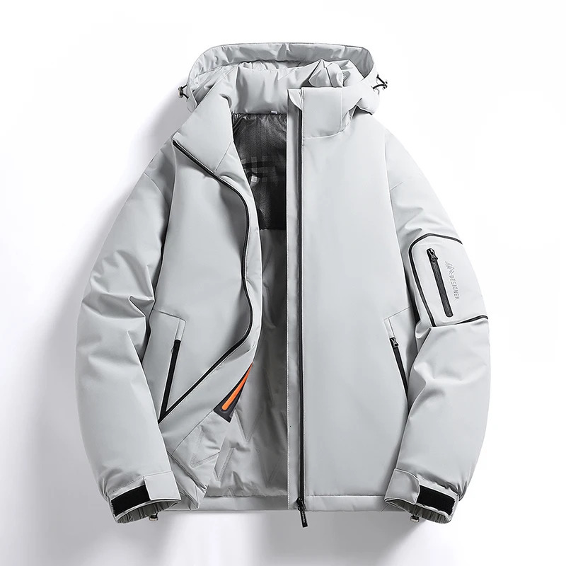 Winter outdoor mens windproof cover casual cotton pad jacket thermometer graphene oversized jacket waterproof jacket 241025