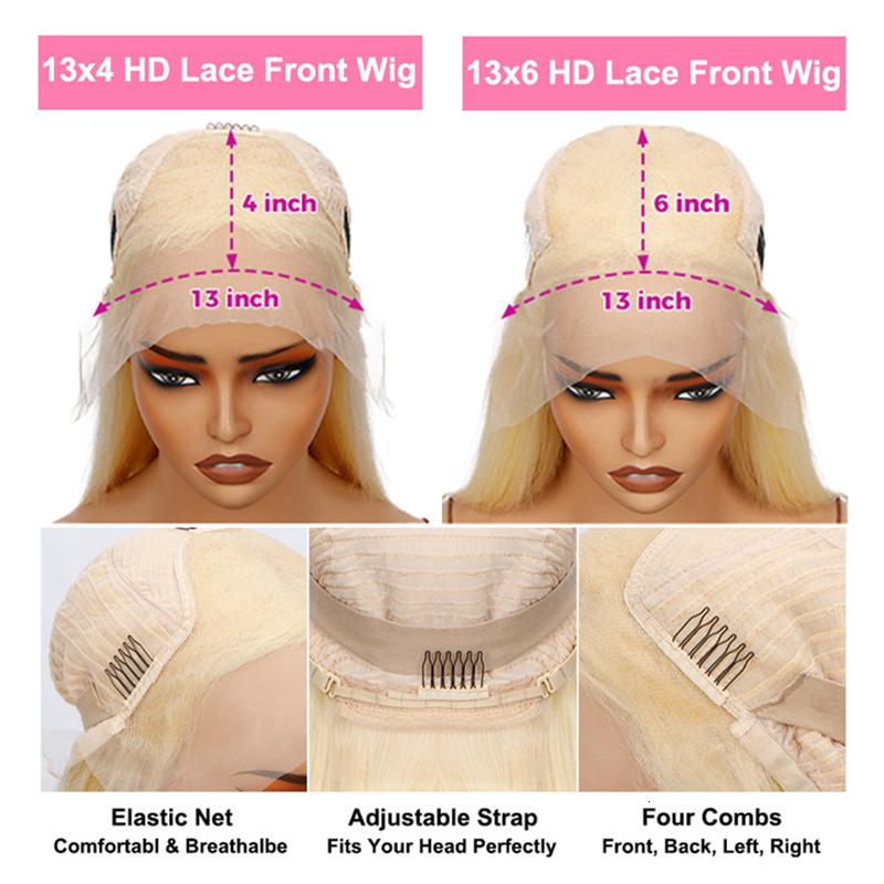 Blonde Straight Front transparent Brazilian Baby Human Hair Lace Frontal For Women