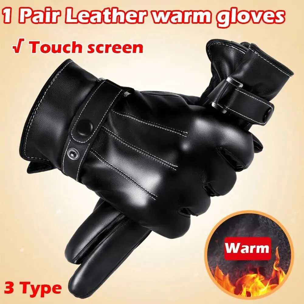 Winter Gs Mens Leather Gs Tactical Touch Screen Wool Keep Warm Waterproof Driving Mens Ski Board Outdoor Sports G W241026