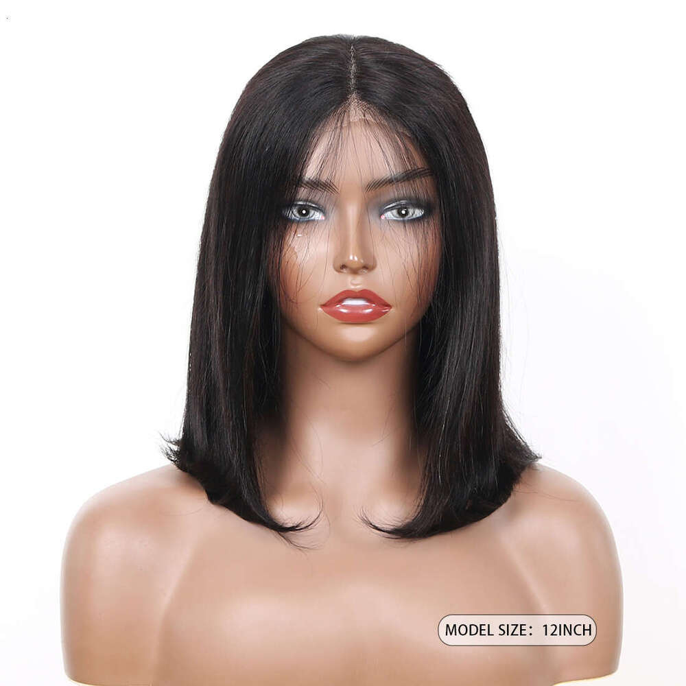4X4 Glueless Wear And Go Beginners Lace Front Wigs For Black Women Short Straight Bob Human Hair Wig
