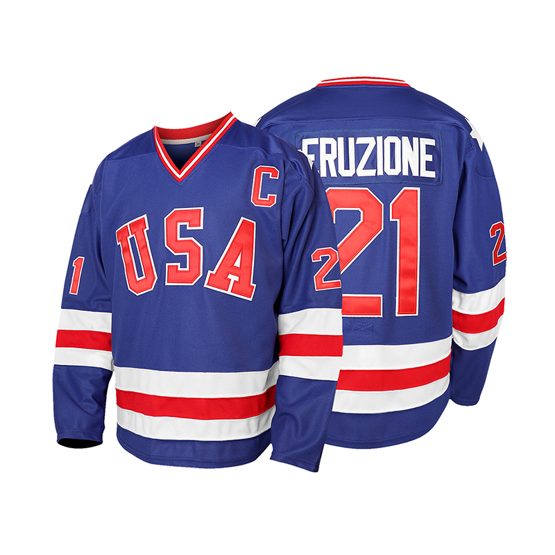 Men's 17 Jack Ocallahan 21 Mike Eruzione 30 Jim Craig Hockey Jersey Vintage Embroidery Breathable Sweat-wicking Shirt For Training Competition In