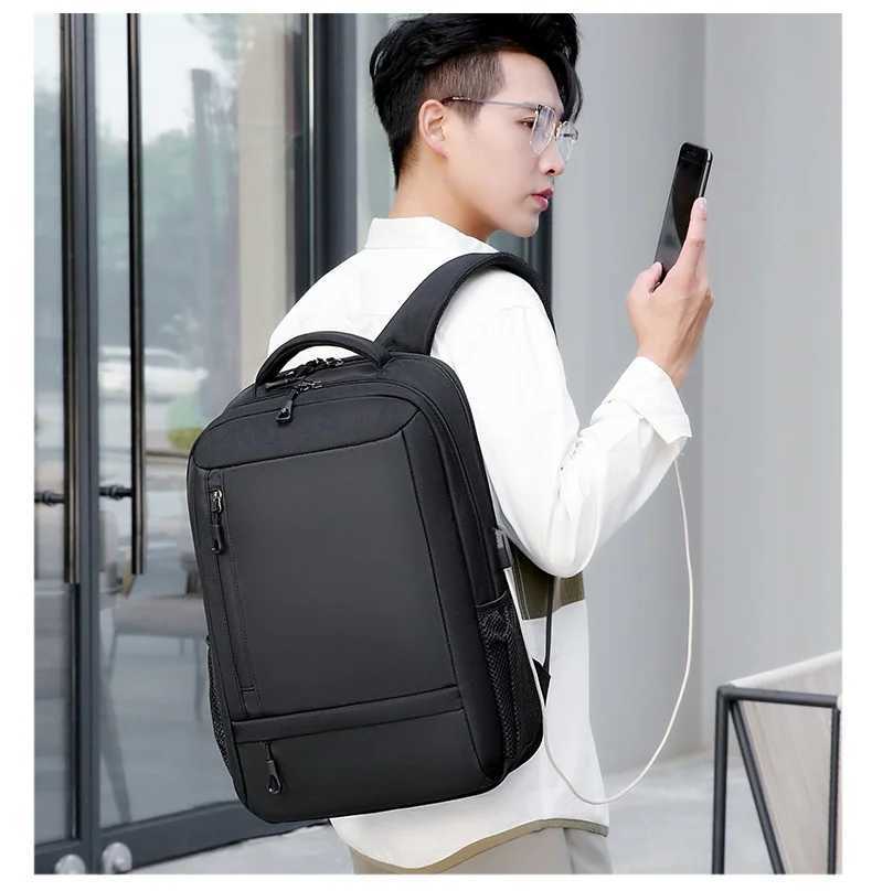 Mens Multi-functial Computer Backpack Simple Waterproof Large Capacity Womens Travel Backpack Bag Suiase USB Charging 2024XJ241026