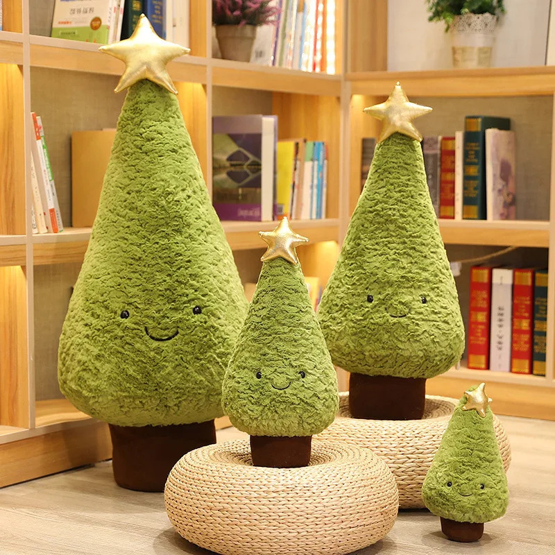 1Pc 29-90CM Simulated Christmas Tree Plush Toy Cute Evergreen Plush Pillow Doll Tree Filling Christmas Dress Up 241024