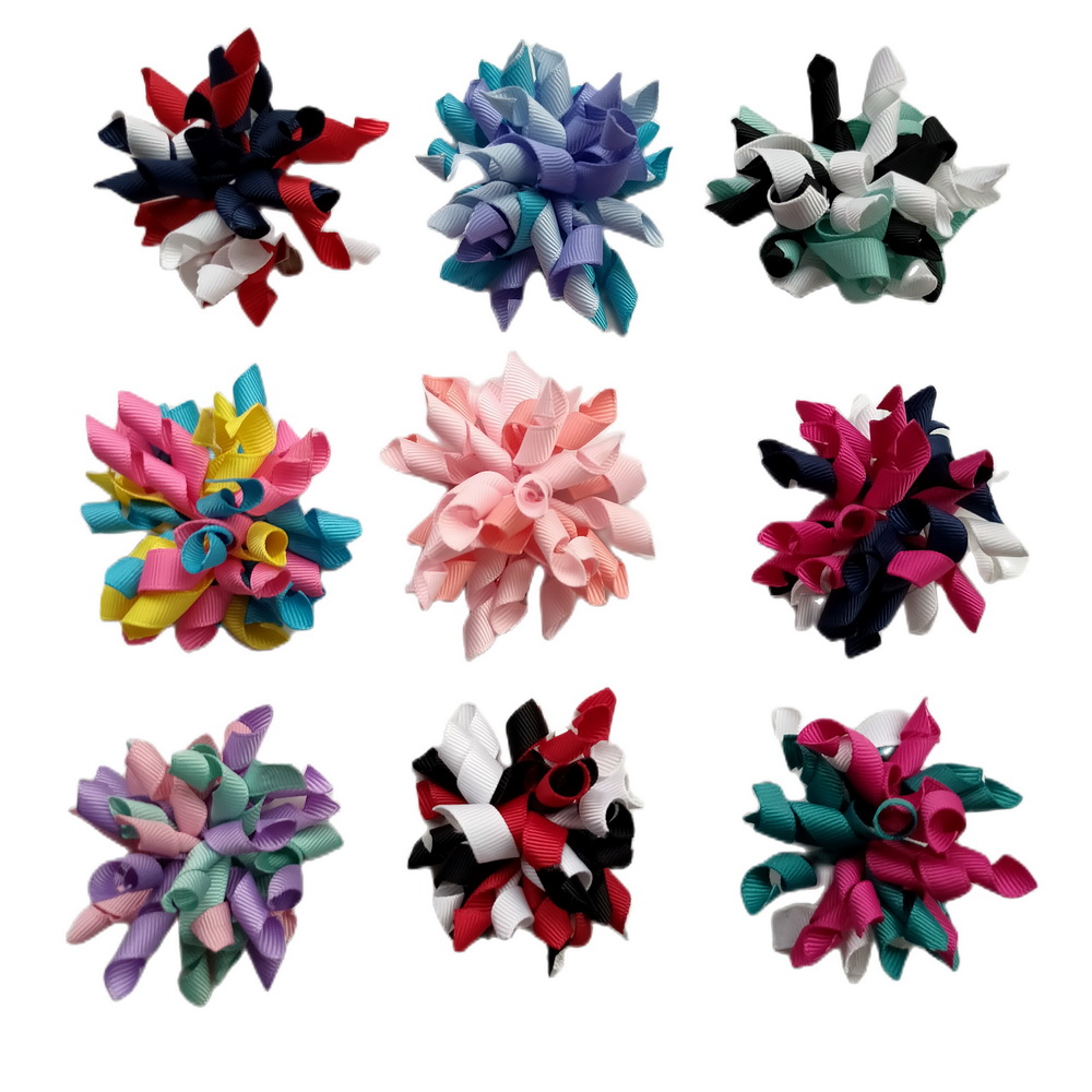 Korker Side Clip Cute Princess Barrettes Bowknot Children Girls 2.5INCH Hair Bows Flowers Clips Headwear Baby Bobbles Curlies Loop Ribbon Accessories 