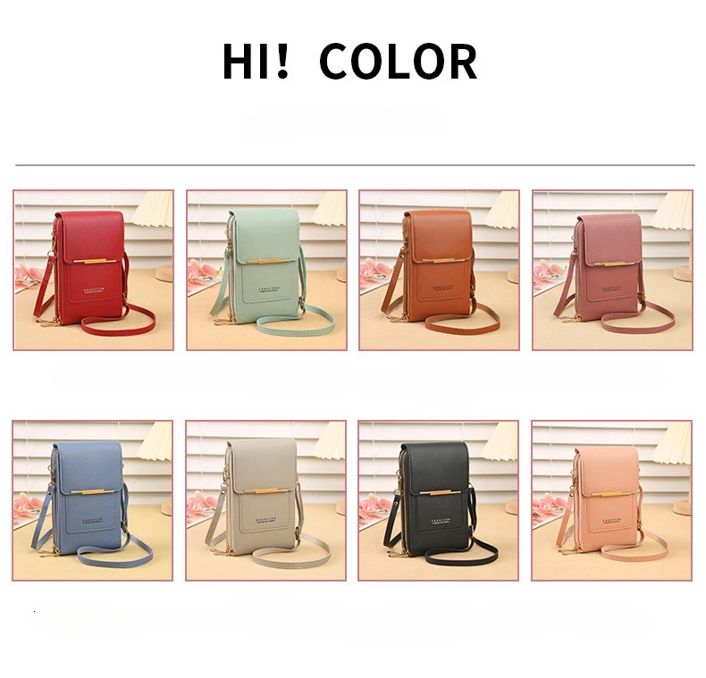 2024 Women's Designer Handbag Touch Screen Mobile Wallet Shoulder Bag Women's Trendy Small Wallet Soft Leather Crossbody Bag Shark Bag