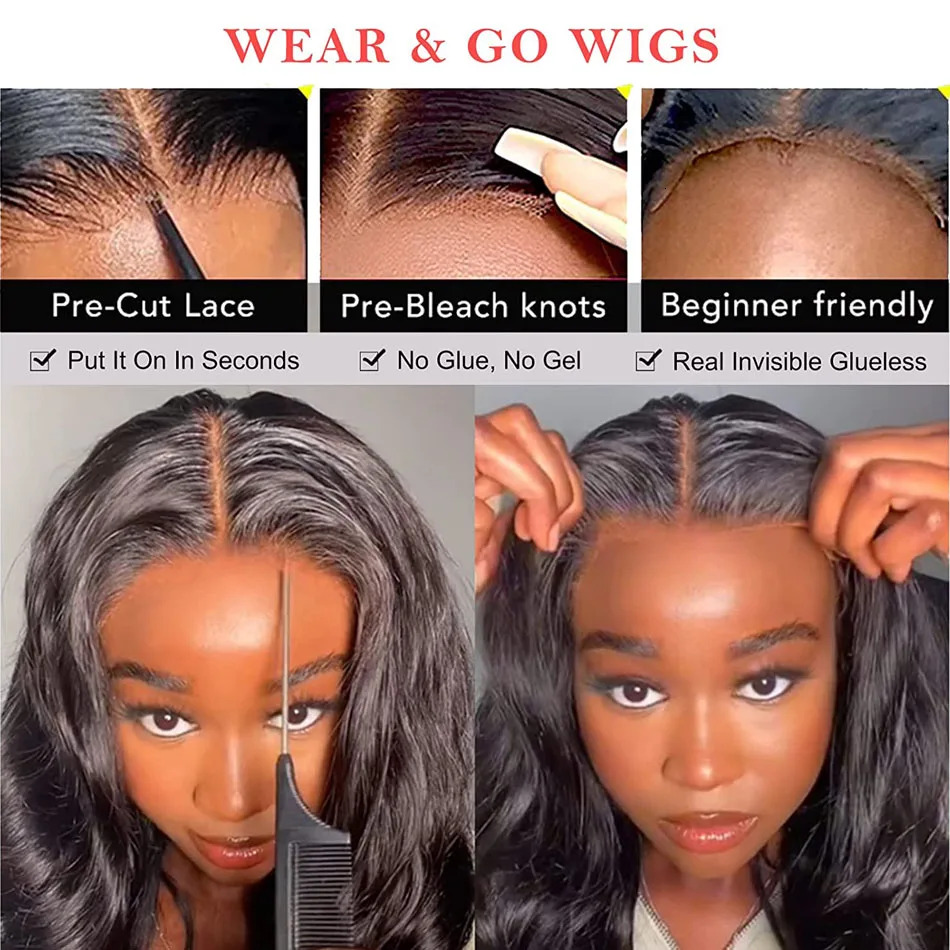 13x4 Hd Body Wave Glueless Wig Human Hair Ready To Plucked For Women Pre Cut Wear And Go Lace Front Wigs On Sale