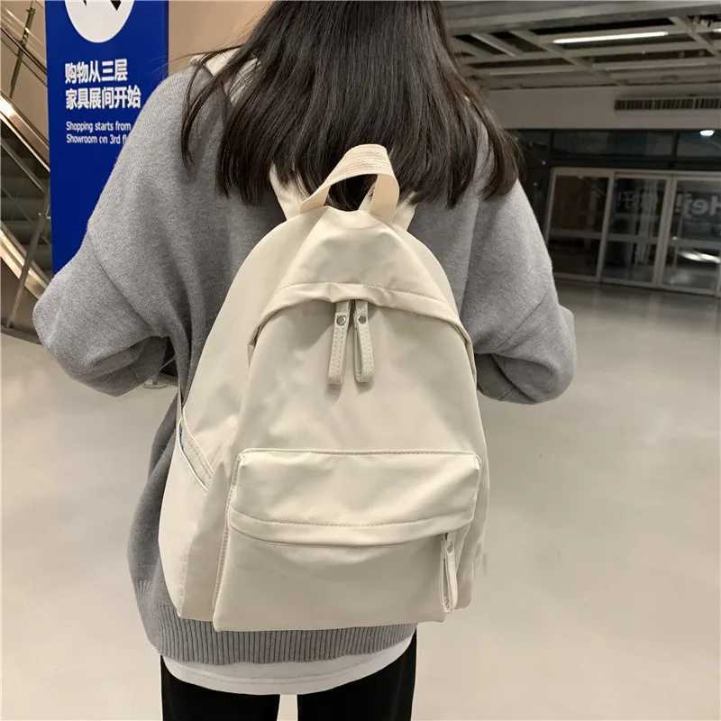 Korean Fiable Backpack Simple Large Capacity Backpack Anti-Theft Soxford Cloth Houlder Bag School Bag for Teenager GirlsXJ241026