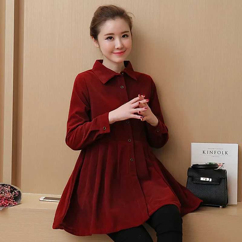Pregnant womens dress long sleeved clothing maternity clothing new clothes autumn and spring W241026