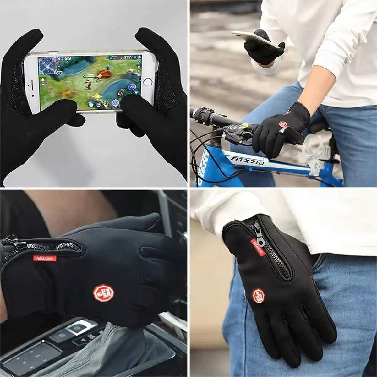 Mens womens winter windproof waterproof touch screen fishing motorcycle driving skiing anti-skid warm bicycle W241026