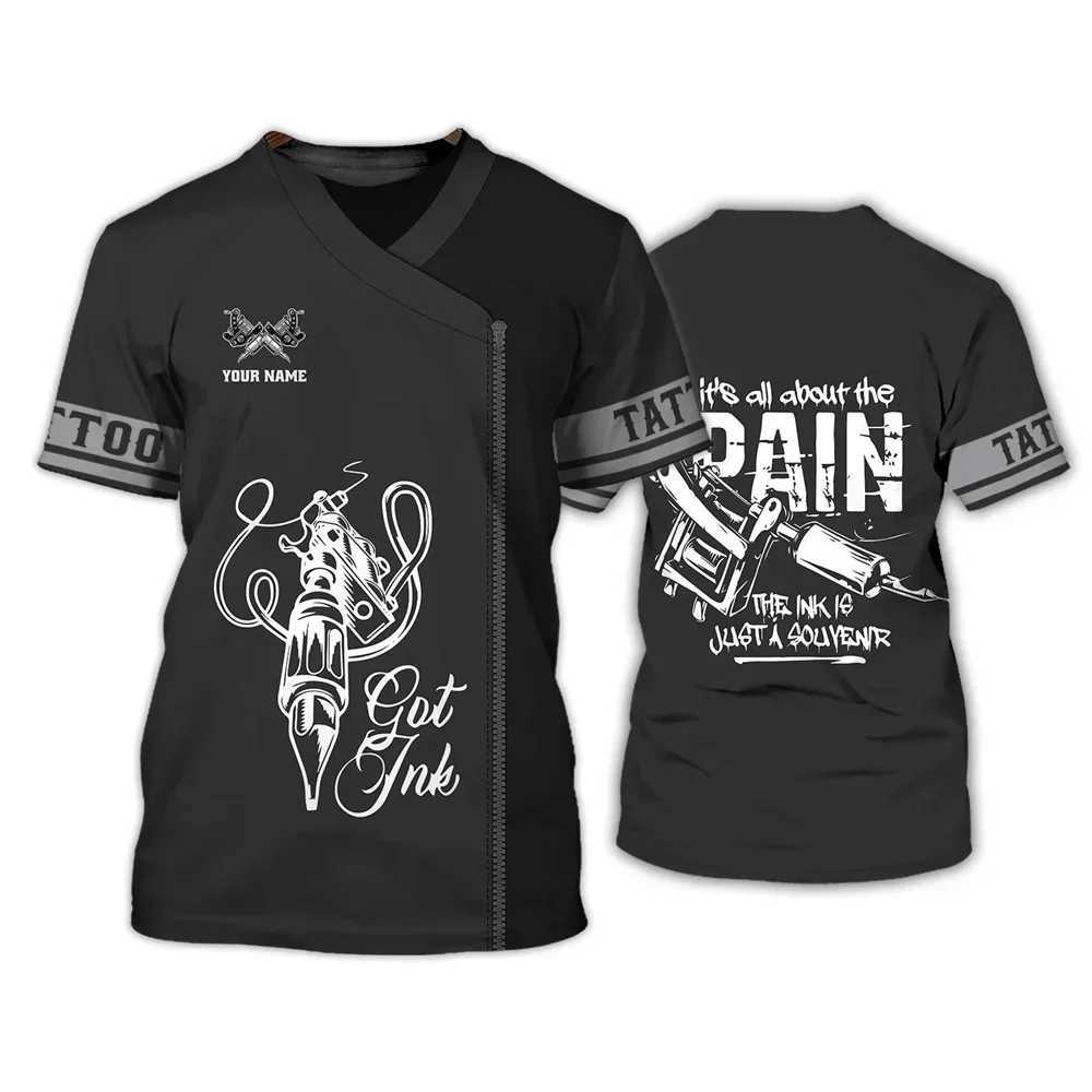 Summer tattoo artist Harajuku 3D printed mens T-shirt personalized customization Ts retro O-neck short Slv oversized top W241026