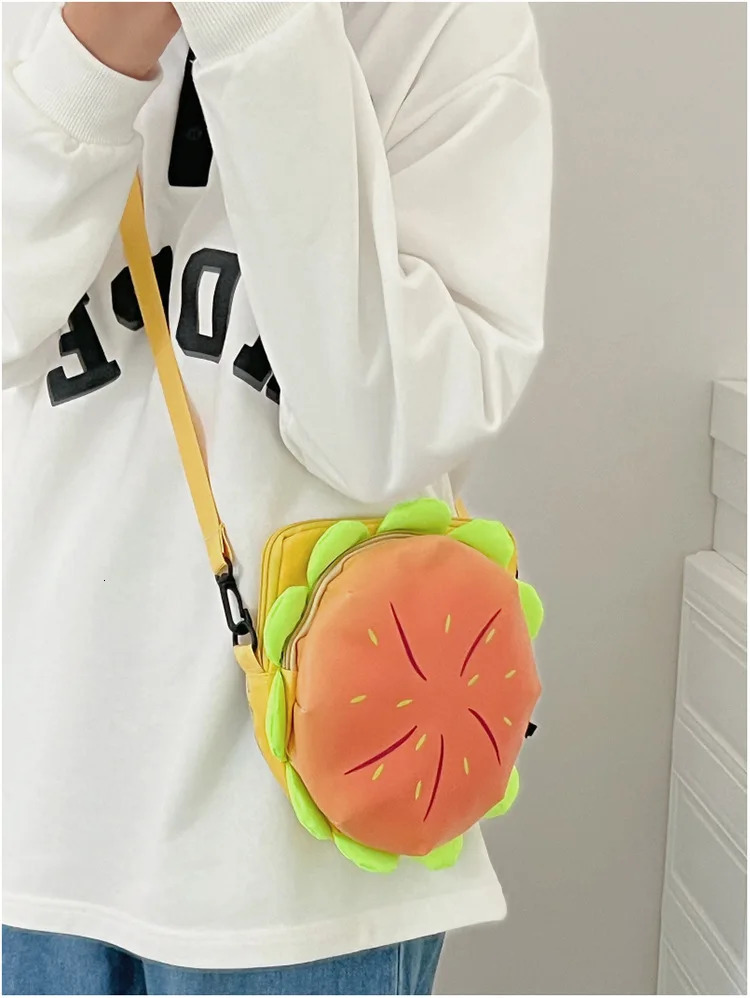 Funny Hamburg Shaped Purses and Handbags for Women Kawaii Shoulder Bag Small Crossbody Bag Cute Female Clutch Leather 241025