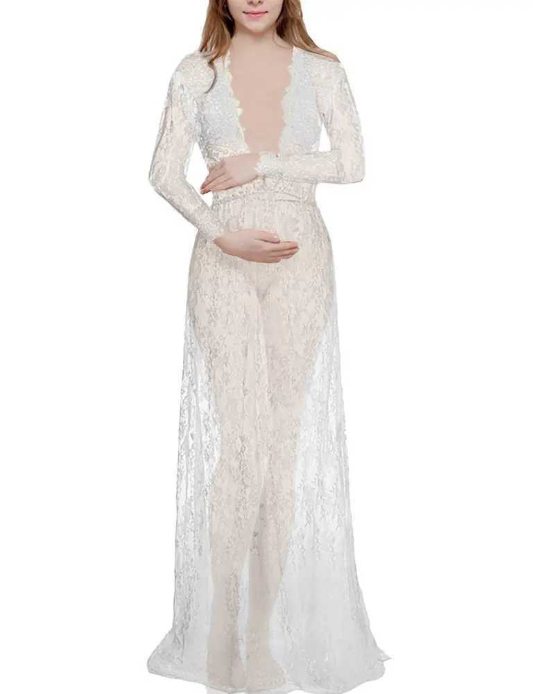 Fashion maternity photography props Maxi maternity dress lace maternity dress fancy photography photos summer maternity dress Plus W241026